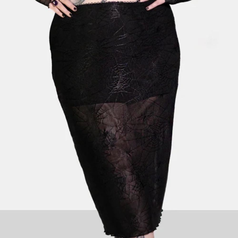 *Sold Out* Spinnerette Midi Skirt - Forest Ink